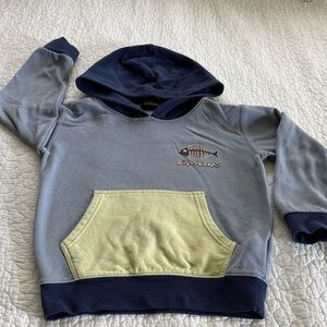 Billabong Kids Navy and Light Yellow Hoodie GUC XL
